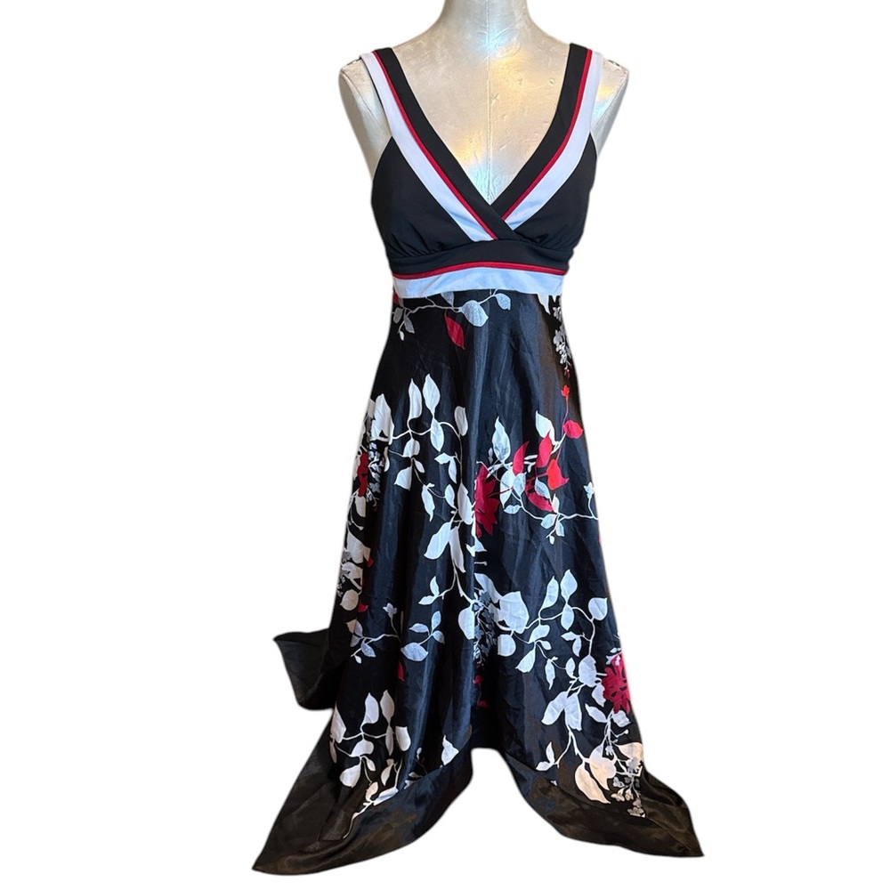 Speechless Handkerchief Maxi Dress Black Red White M NWT